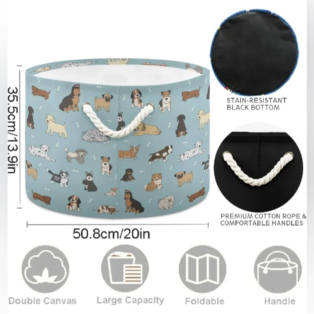 Dog Pattern Large Storage Basket